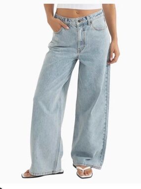 Rhythm Light Blue Boyfriend Wide-Leg Jeans